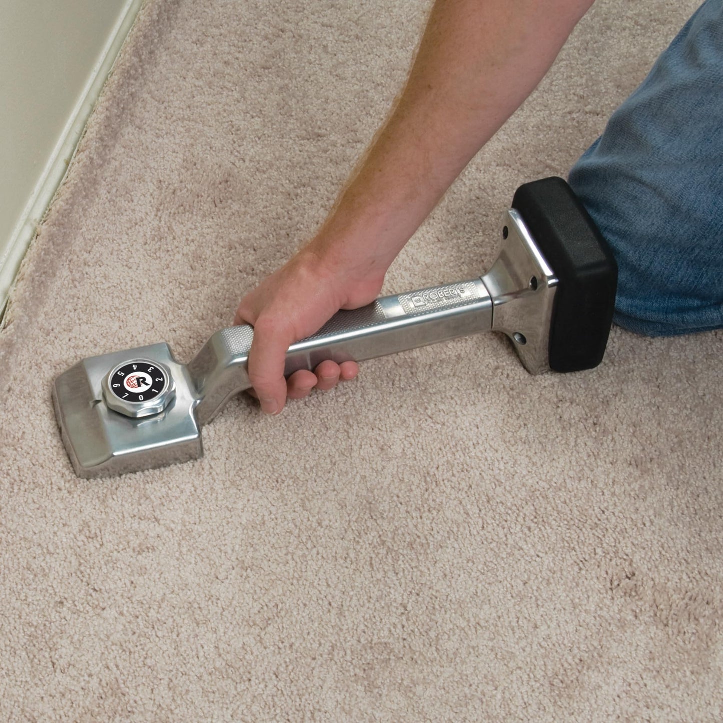 ROBERTS Carpet Tools Deluxe Knee Kicker 10-412-2 Silver and Extra Wide Carpet Tucker Stair Tool Chrome-Plated Steel