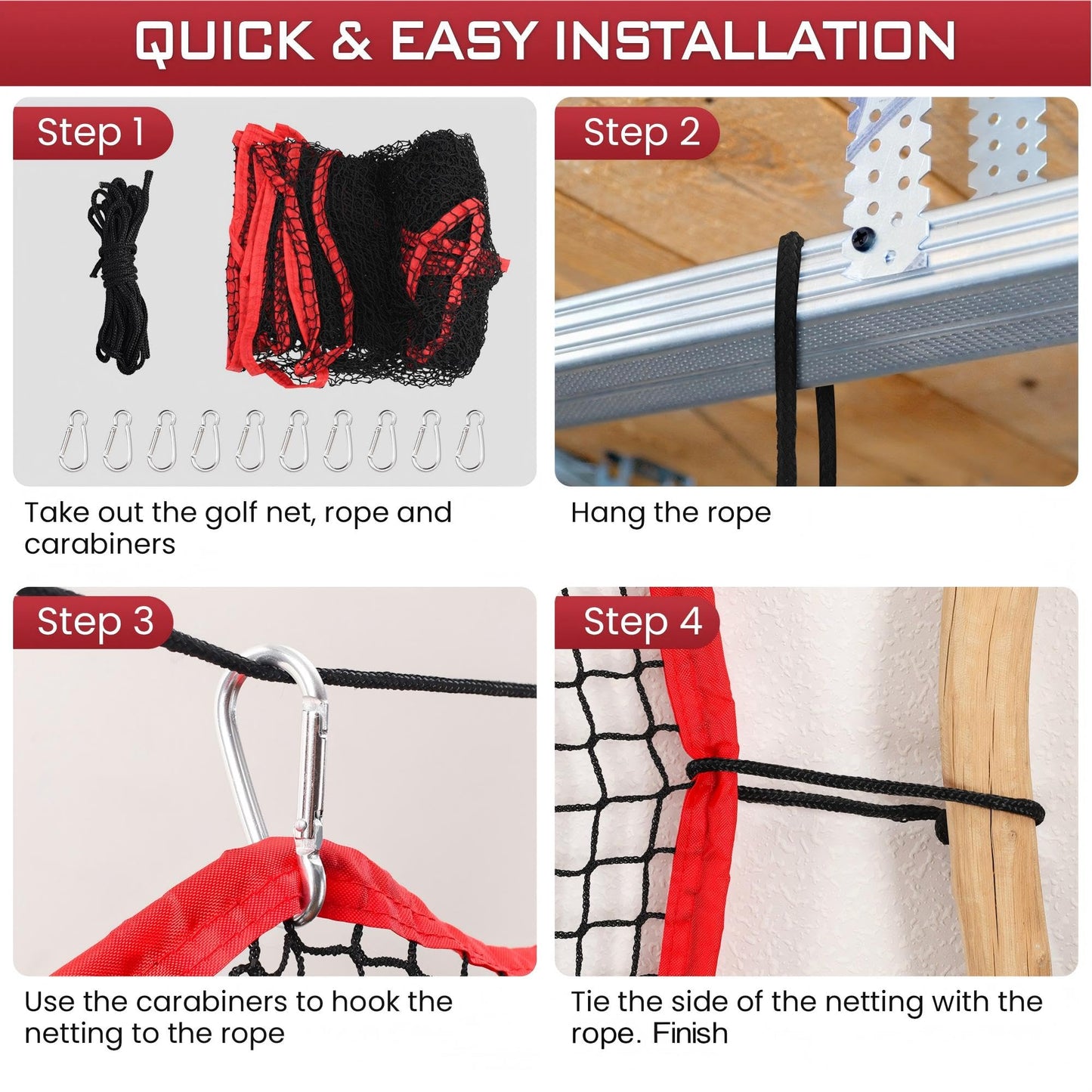 FRANKTECH Golf Netting, 10ft, 15ft, 20ft Sports Netting - Heavy Duty High Impact Multi-Sport Practice Net for Golf, Baseball, Soccer, Hockey, Lacrosse, Backyard Driving & Training Barrier