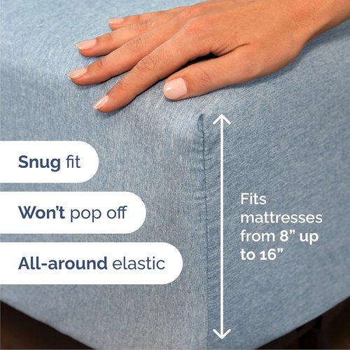 Cal King Size 4 Piece Sheet Set - Hotel Luxury Cooling Bedding - Breathable & Wrinkle-Free - Blue