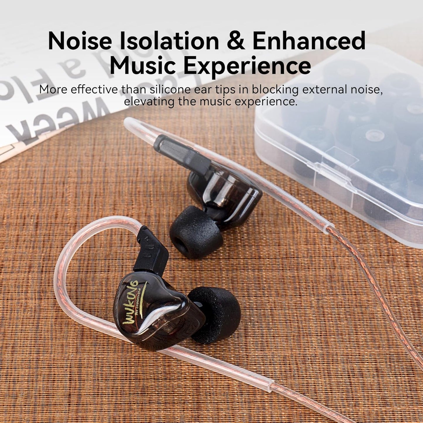 YINYOO 6 ZS10 KF01 DC02, KS1, AS16, Pairs KZ Pro Earbud Tips, KBEAR Memory Foam Noise Canceling IEM Ear tips for in ear