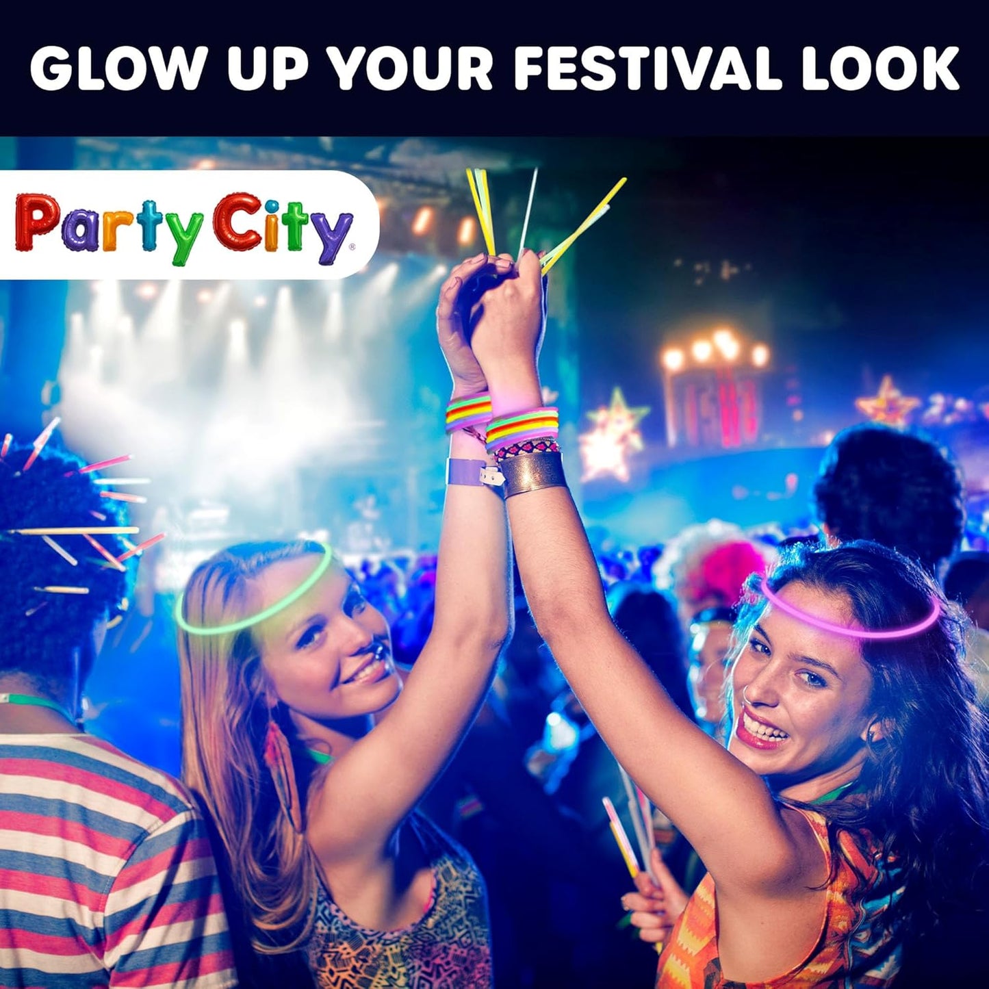 Party City 500 Glow Sticks - Neon Glow in the Dark Party Supplies | Light Up Favors for Kids & Adults