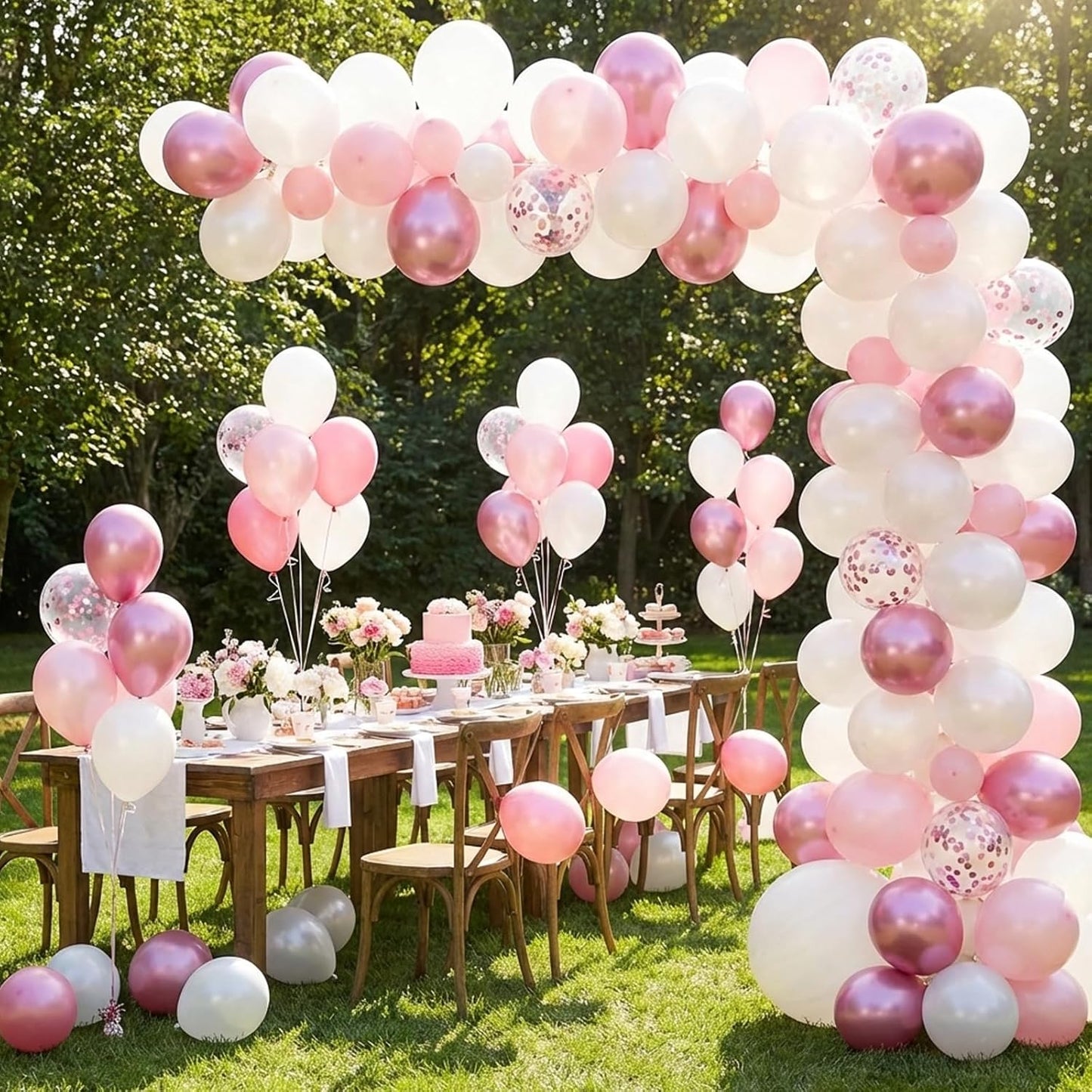 RUBFAC Pearl White Balloons - 12 Inch Party Balloons with Ribbons | 65pcs for Weddings & Celebrations