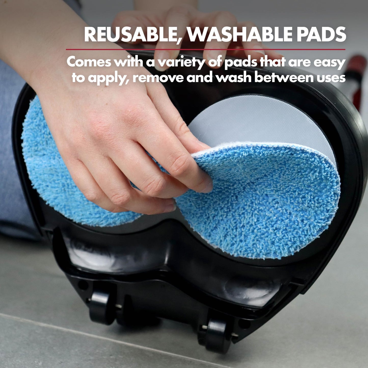Ewbank EP170 Complete Cleaner, Washer, Scrubber, Scourer, and Polisher, Interchangeable Brushes and Pads Multi-Use Floor Machine, 2200 rpm, Lightweight, Red, 8 Pound