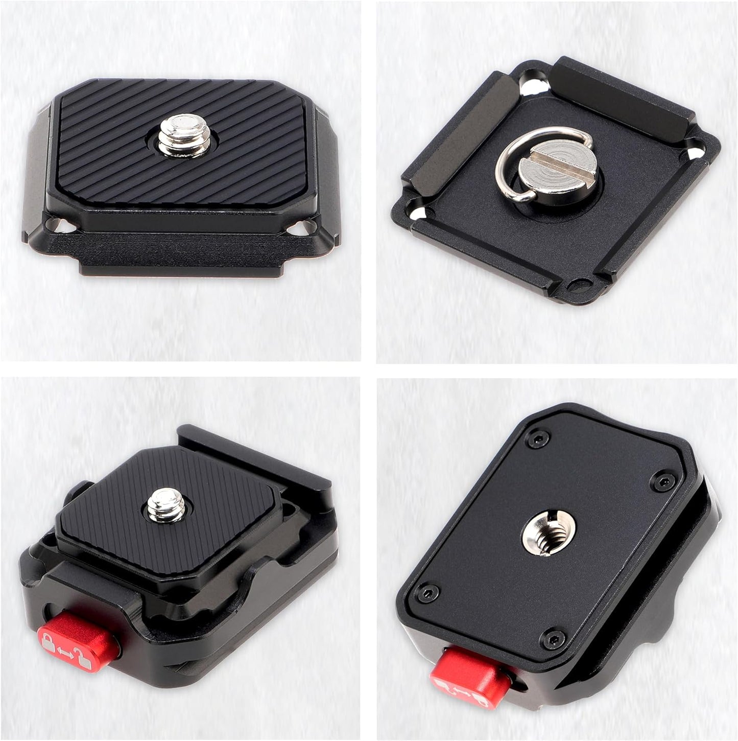 FocusFoto Quick Release Plate Kit, Camera Tripod Mount QR Plate and Rapid Connect Clamp Adapter for DSLR/Mirrorless
