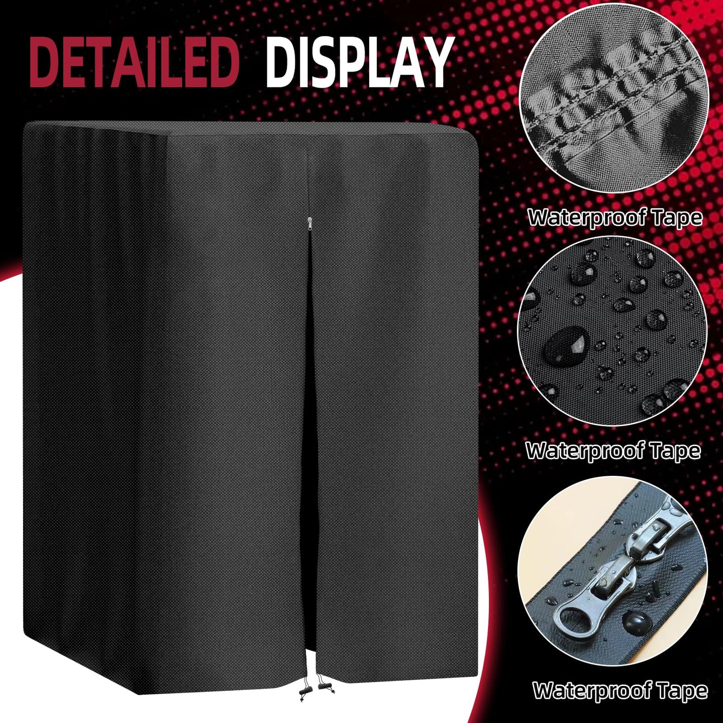 MRWiZMS Protective Cover for Home Gym Set with Waterproof Zipper, Waterproof Cover for Power Tower/Pull Up Dip Station Heavy Duty, 420D Oxford Cloth UV Resistant, Dustproof, Universal