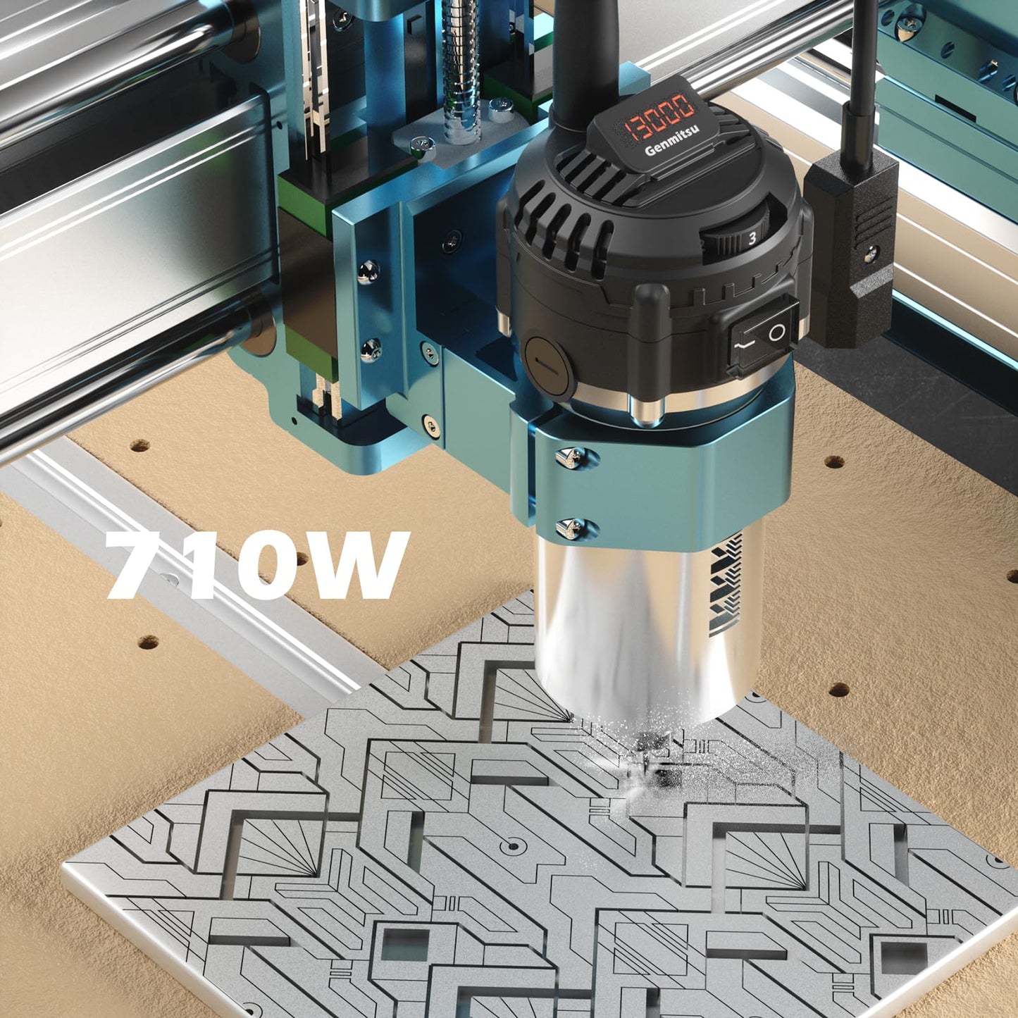 Genmitsu CNC Router Machine 4040-PRO MAX with 710W Trimmer CNC Router & Linear Rail Driven, 3 Axis Engraving Machine for Wood Metal Acrylic Cutting Milling, GRBL Control, Work Area 410 x 405 x 77mm