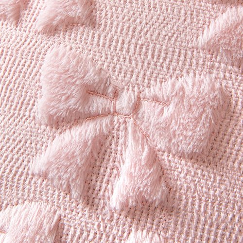 MIULEE Light Pink Bow Pillow Covers - Soft Plush Decorative Set of 2 for Coquette Room Decor | 18x18 Inch