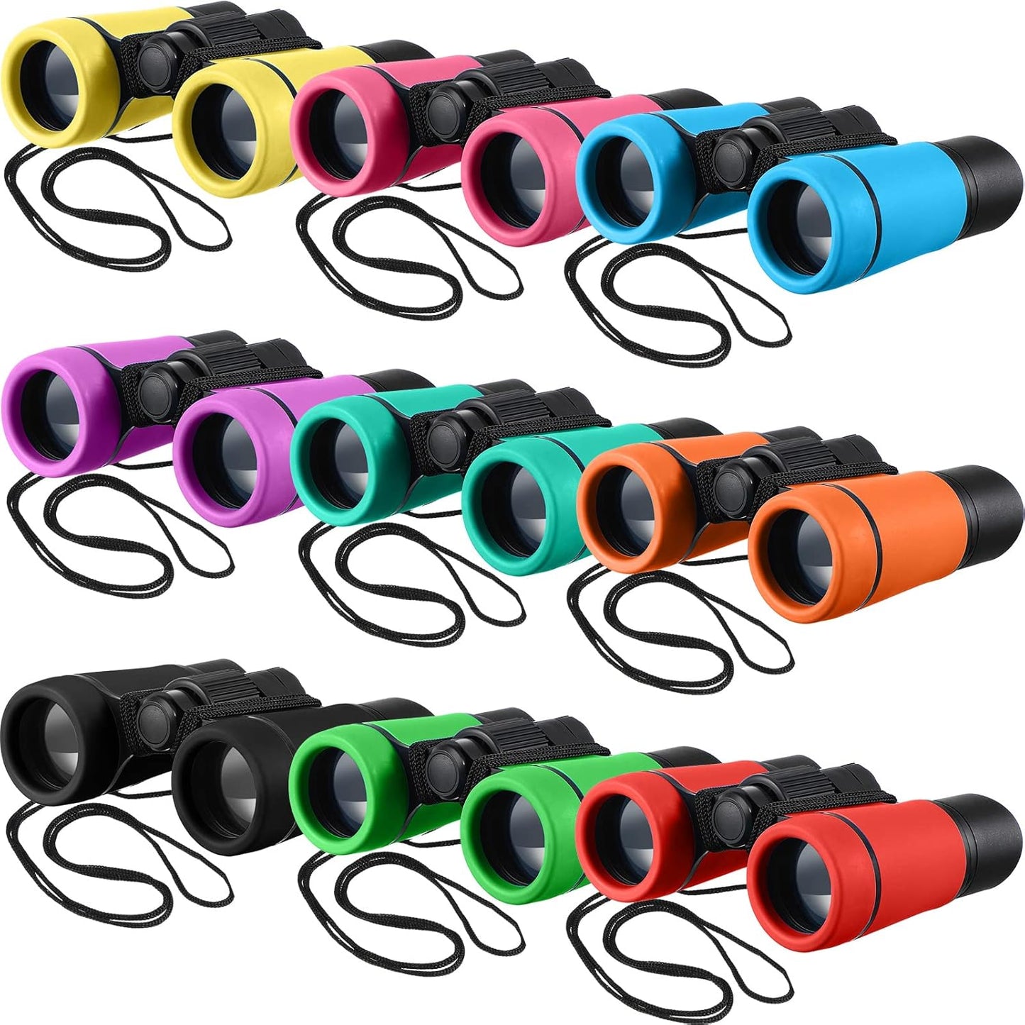 Yunsailing 9 Pack Kids Binoculars, Shockproof Compact Binoculars for Kids, Folding Outdoor Explorer Toy for Bird