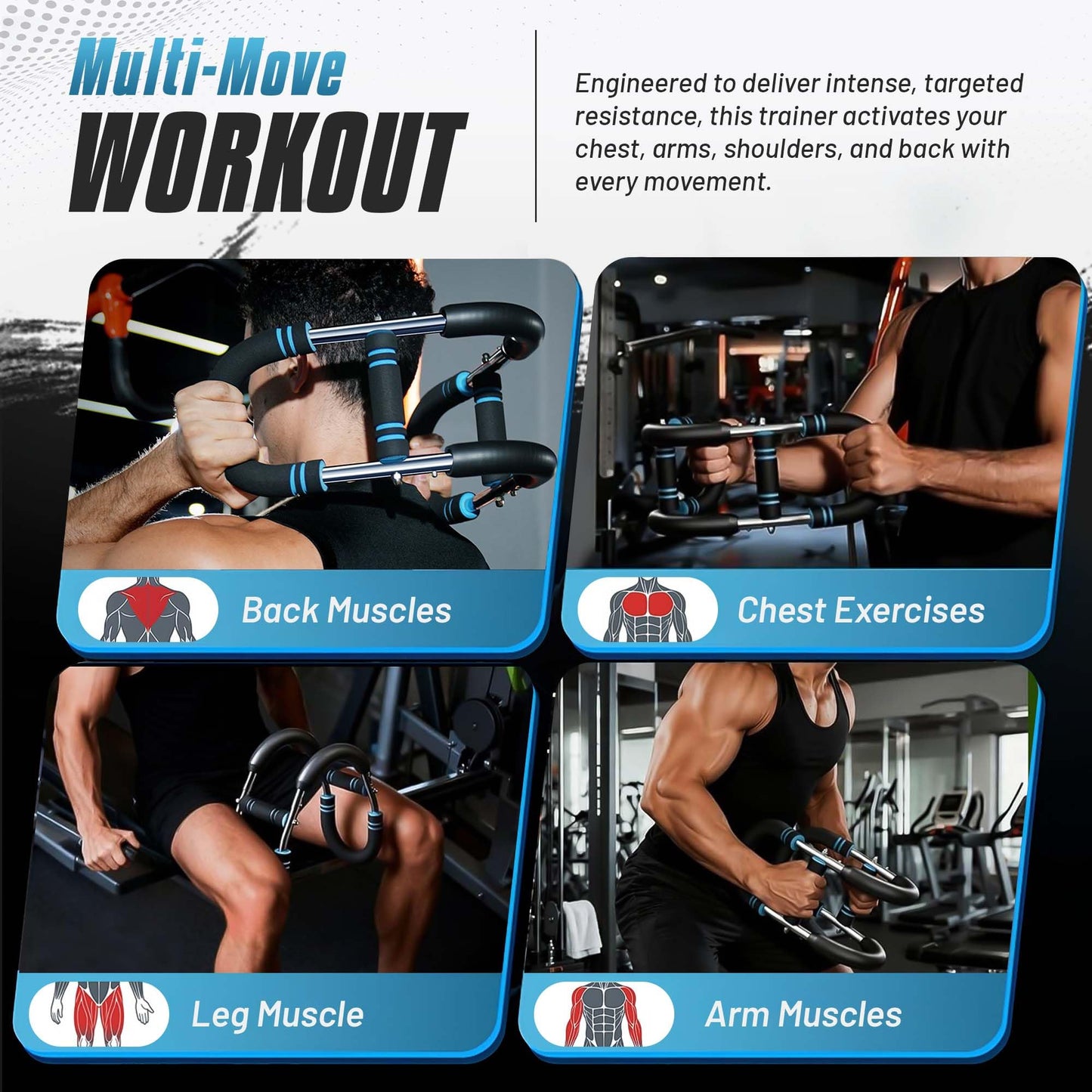 Twister Arm Trainer, 40-120 lbs Adjustable Resistance, Chest and Arm Trainer for Men, Chest Workout, Power Twister Bar, Muscular Strength Enhancer, Detachable Upper Body Exerciser by Uwaomah