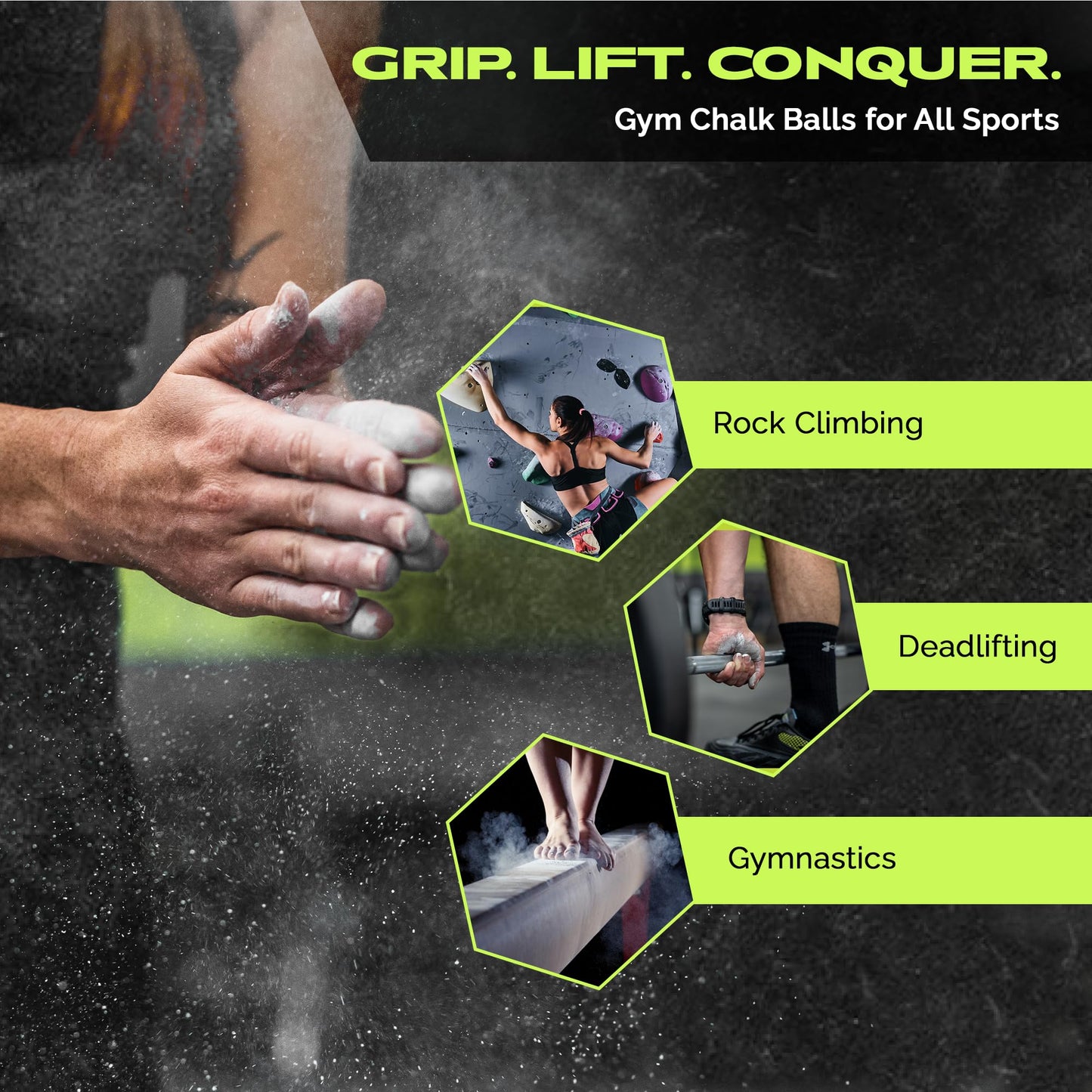 Rage Fitness Gym Chalk Balls, Magnesium Carbonate Athletic Chalk for Excellent Grip, Gym Workout Grip Chalk, Weightlifting, Gymnastics - 2 pack