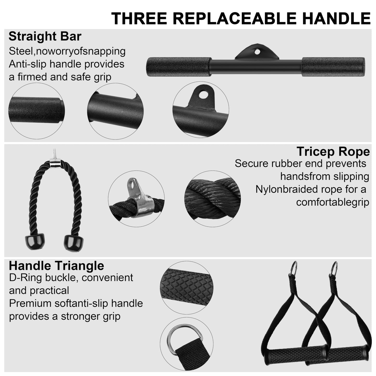 HWOOUSA Cable Pulley System for Home Gym, Silent Heavy Duty Pulley Kit Fits 1 & 2" Plates, Tricep Pull Down & Bicep Curl Attachment for Power Racks, 350LBS Capacity Strength Training Equipment