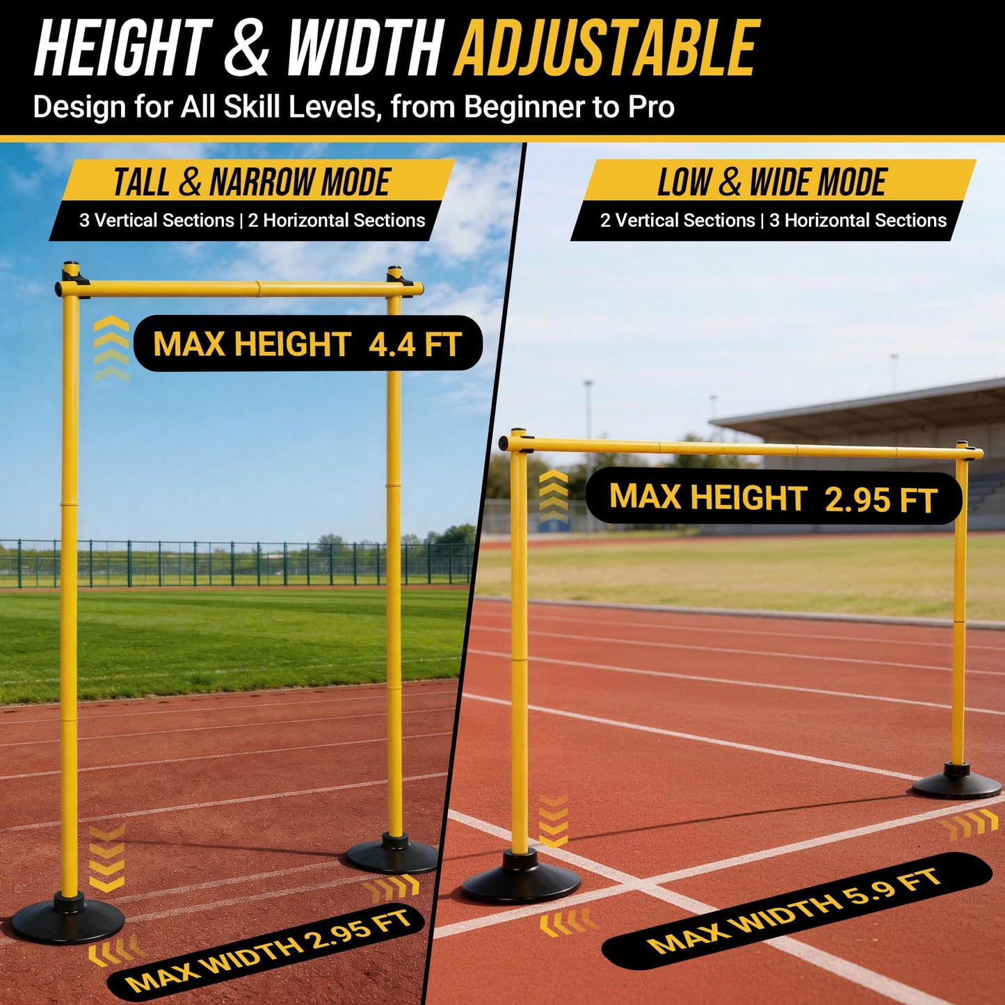 Neoaider 2-in-1 Adjustable Agility Hurdles, 6 Set Hurdles Training Equipment with Heavy-Duty Rubber Bases & Portable Storage Bag, Perfect for Track, Soccer, Plyometric, Fitness & Dog Agility