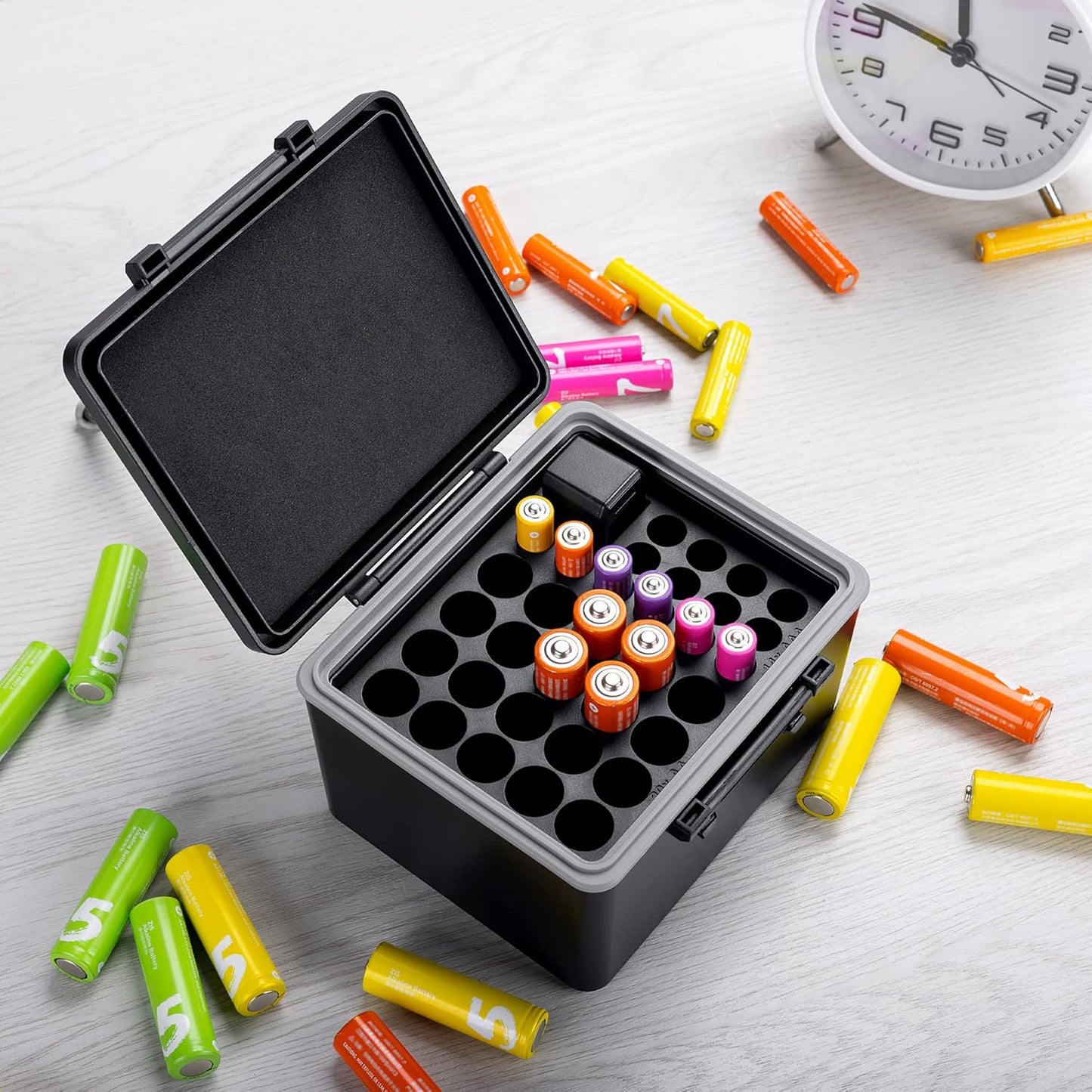 JJC 20 14 AA AAA Battery Case Holder for Double A Battery and Triple A Battery with Removable Battery Tester