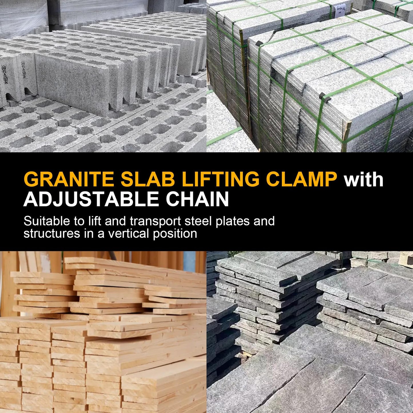 YATOINTO Granite Slab Lifting Clamps 770LBS, Vertical Stone Lifting Clamps Opening Up to 20.08", Marble Heavy Duty Stone Carrying Clamps, Scissor Lifting Clamp for Lifting Handling Transporting