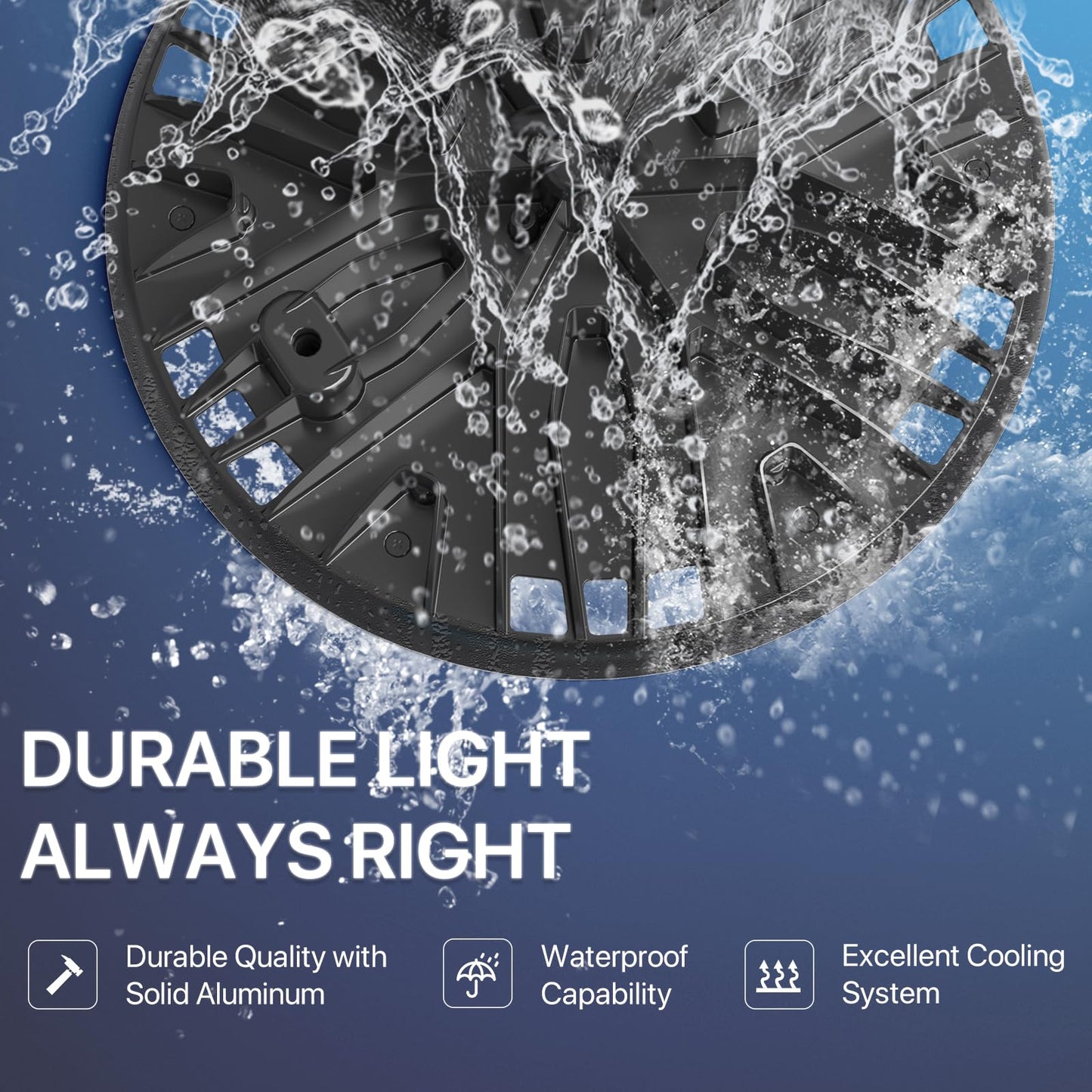 HYPERLITE UFO LED High Bay Light: 150W 19500LM High Bay LED Shop Lights with 6ft Plug - 5000K IP65 LED Warehouse Lights for Workshop Stadium Garage Lighting 10-Pack