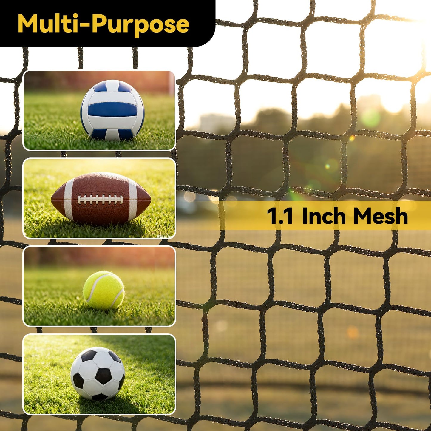 Batting Cages for Backyard, 22FT Baseball Cage with Heavy-Duty Net Portable Backyard Batting Cage for BaseballSoftball Training 4-Layer Polyester Complimentary Handbag