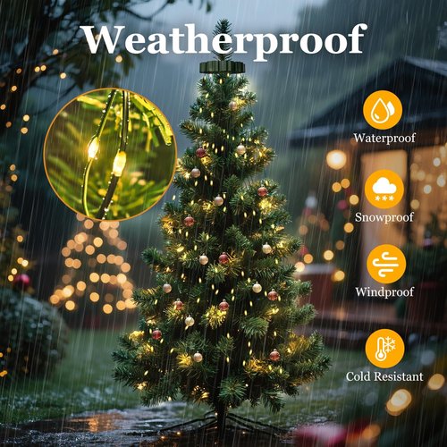 Btfarm Christmas Tree Lights - 400 LED Remote Control Fairy Lights | 6.6FT Waterproof & Dimmable for 5-7FT Trees