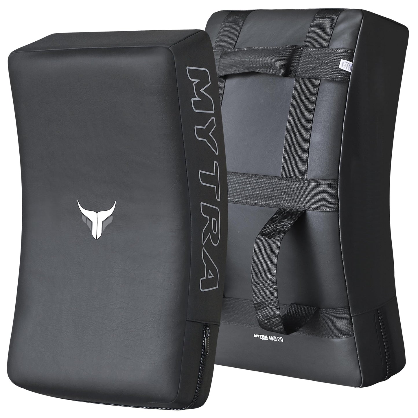 Mytra Fusion Kick Shield Curved MMA Strike Shield Muay Thai Training Strike pad Kicking Striking Shield Focus for Kickboxing Taekwondo & Martial Arts x 1 Single Unit (Black)
