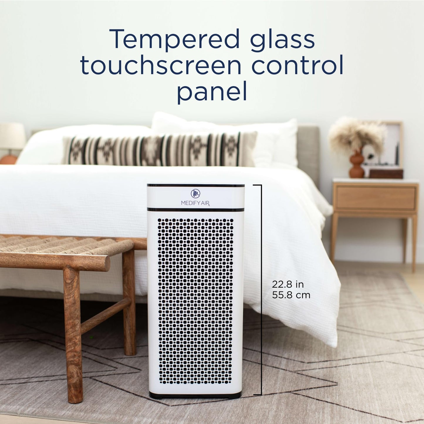 Medify MA-40 Air Purifier with True HEPA H13 Filter | 1,793 ft² Coverage in 1hr for Smoke, Wildfires, Odors, Pollen, Pets | Quiet 99.9% Removal to 0.1 Microns | White, 1-Pack