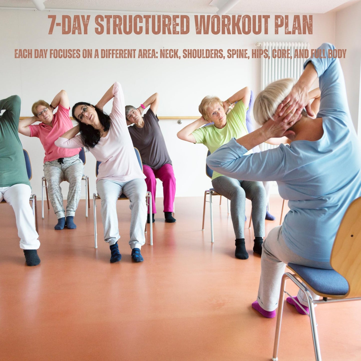 Auroscent Desk Yoga 7-Day Seated Stretching Routine – Chair Yoga Workout Charts, Office Exercise Program for Neck, Shoulders & Back, Daily Mobility & Stretch Guide for Home or Work