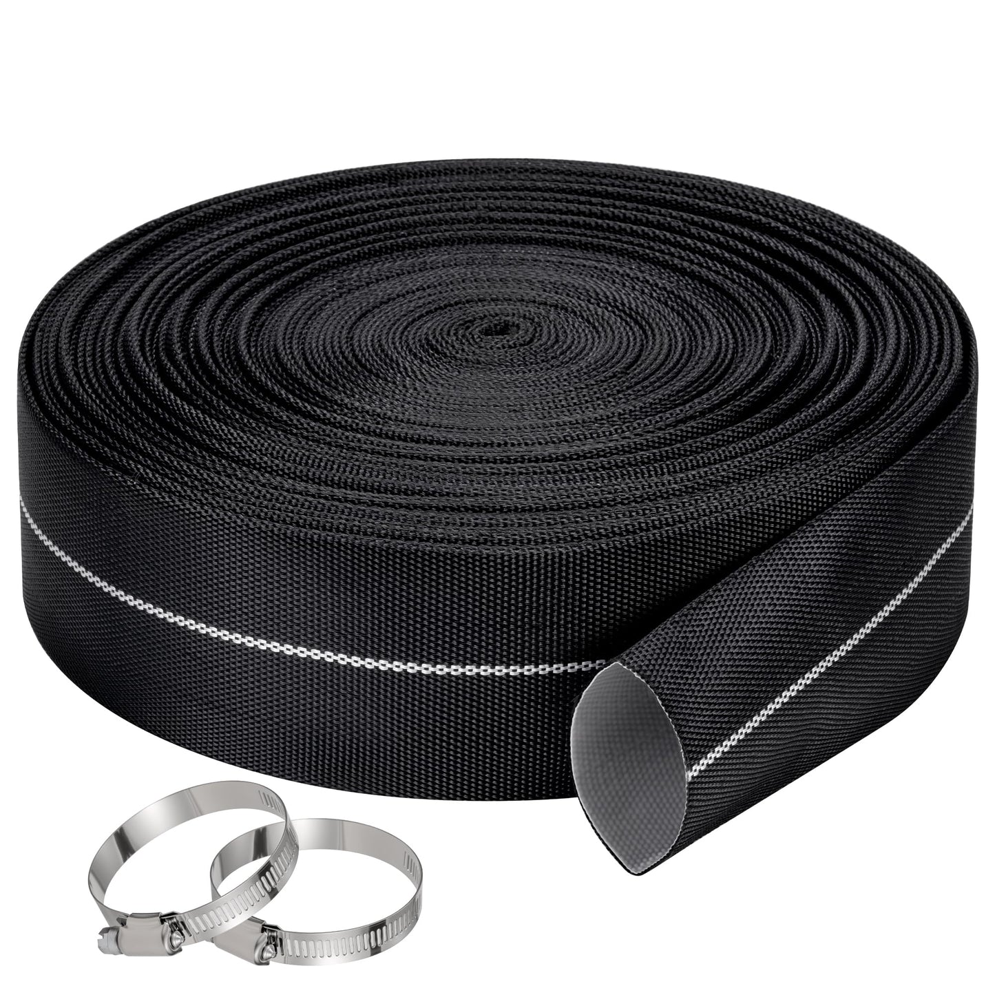 DAVCO Pool Backwash Hose 4” x 100 ft Drain Discharge Hose for Pools, Pump, Sand Filter & Sump Pump, Burst Proof Heavy Duty Lay Flat Drainage Hoses, Anti-UV & Leak Free