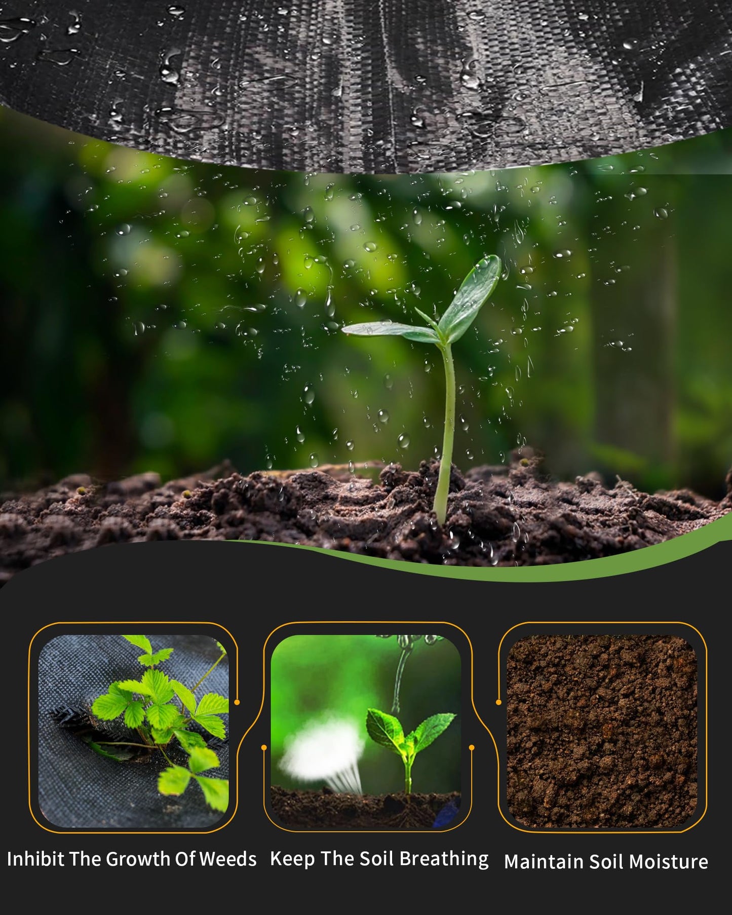 Pterying 6.5ftx300ft Weed Barrier Landscape Fabric Heavy Duty, Premium 3oz Garden Geotextile Fabric, Outdoor Weed Blocker Fabric, for Driveway Mats, Erosion Control, Ground Cover Weed Barrier