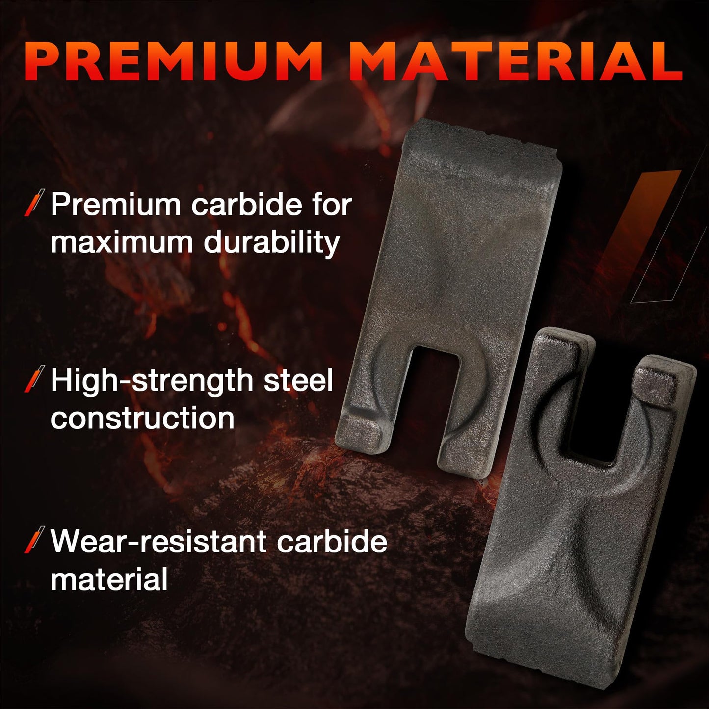 Carbide Auger Teeth, 134519 40/50 Tooth Size, Compatible with Pengo Aggressor Auger, Heavy Duty Replacement Digging Teeth- 4 Pack