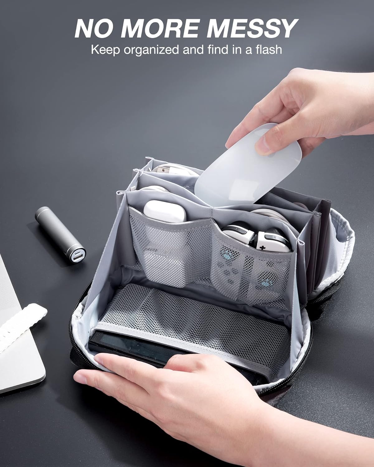BAGSMART Electronics Organizer Pouch, Travel Tech Organizer Bag for Travel Essentials, Cord Organizer Bag as Travel