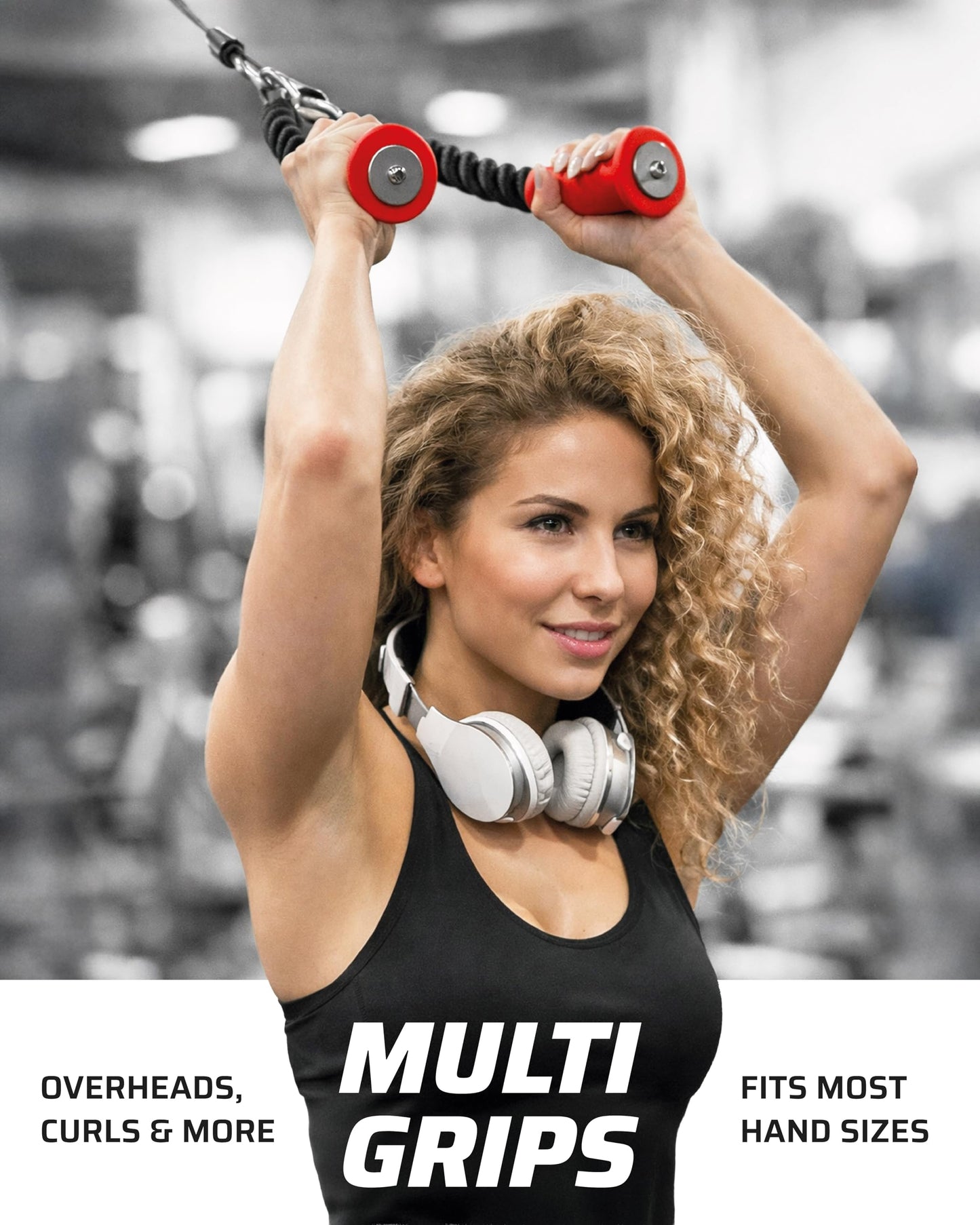 THEFITGUY Ergonomic Tricep Rope | 30” Non-Slip Cable Attachment | Wrist Pressure Relief | Grip Strength & Forearm Activation | Home & Commercial Gym Accessory | for Cable Machine & Smart Gym