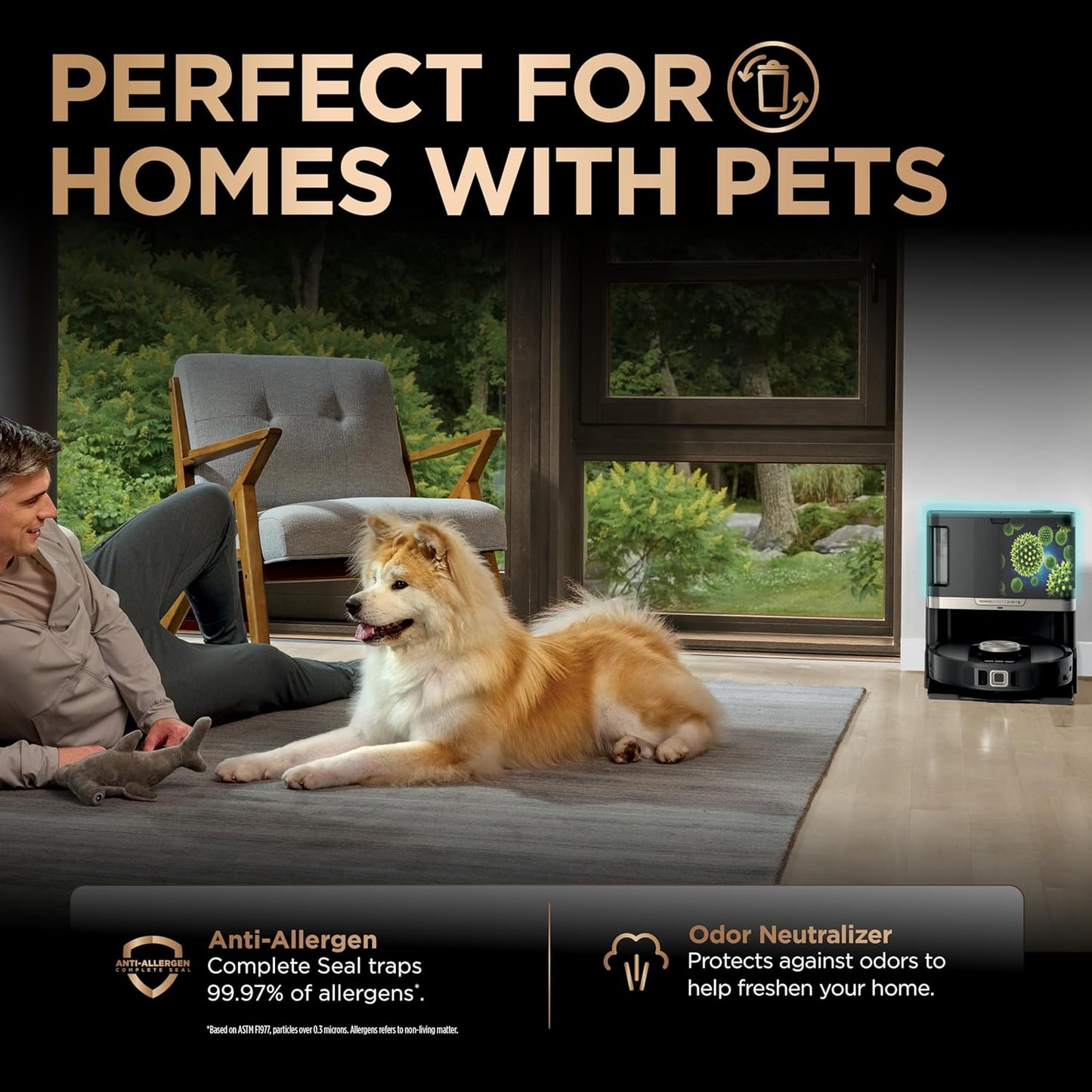 Shark Robot Vacuum & Mop Combo - PowerDetect NeverTouch Pro, Self-Emptying & Self-Cleaning, Black