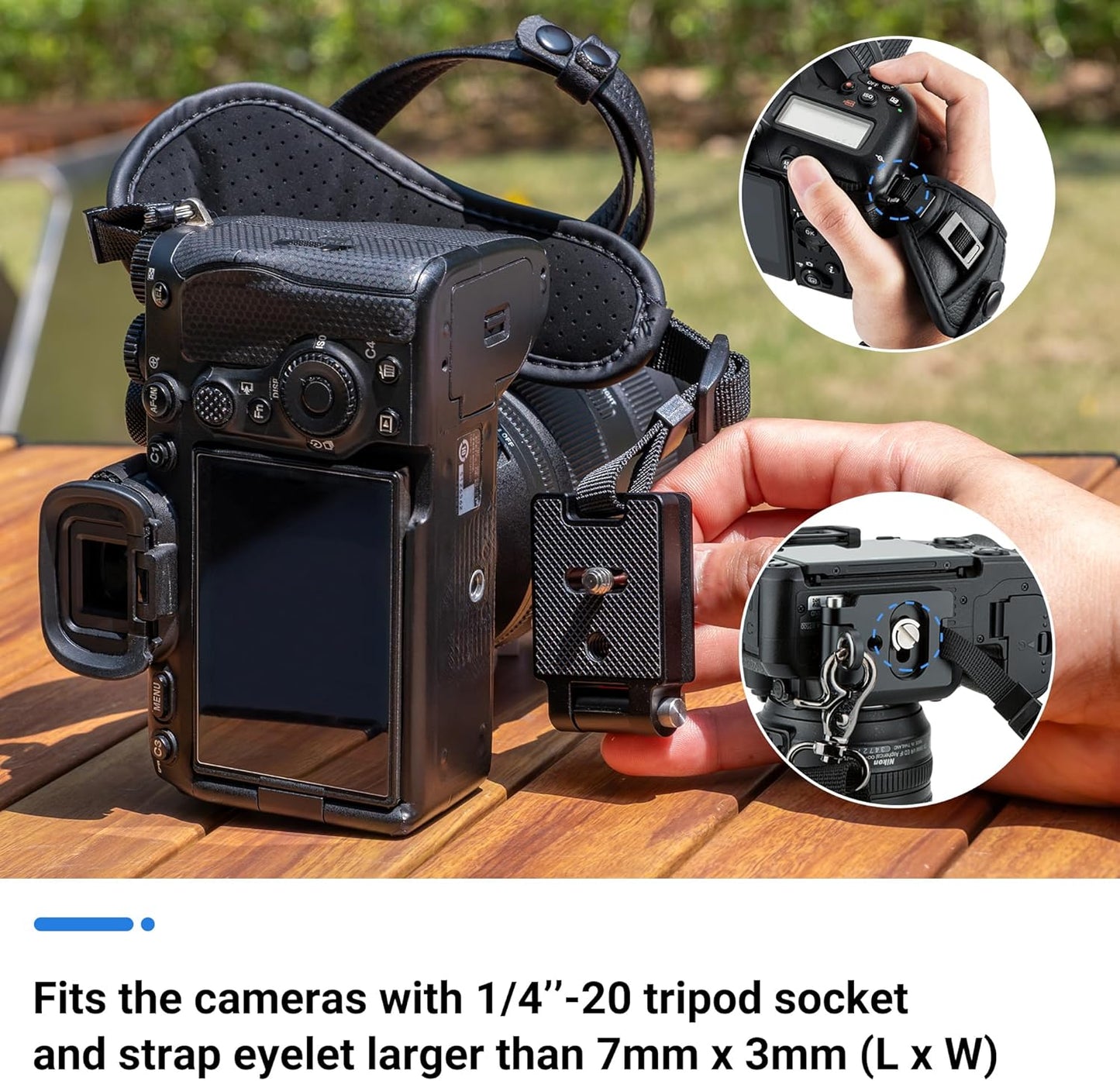 JJC Deluxe Microfiber Camera Hand Strap, Secure Padded Camera Holder Wrist Strap for Canon Nikon Sony Fujifilm Olympus