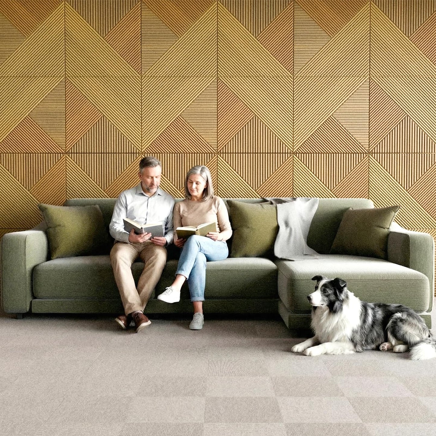6 Pack Art Acoustic Panels, TEMGCUAM Self-Adhesive Sound Absorbing Wall Panels, 72"×48" Decorative Acoustic Treatment Panels for Home Office, Studio, Ceiling & Media Room