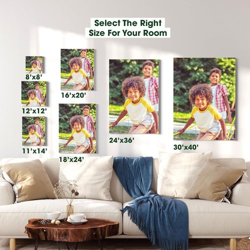 BuildASign Custom Canvas Prints - Personalized Photo Wall Art for Home Decor | Ready to Hang (12" L x 12" W x 1.5" D)