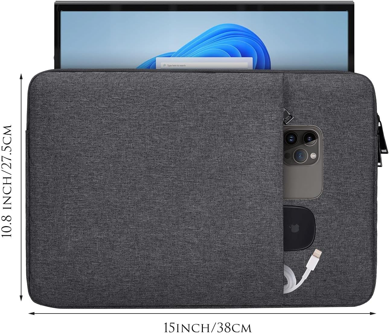 CaseDeer 16.1 inch 15.6/16.1 16" Portable Monitor Case Sleeve for Most in Monitors, Compatible with KYY MNN Innoview