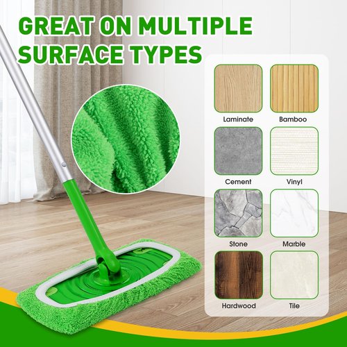 12Pcs Reusable Microfiber Mop Pads Compatible with Sweeper Mops,Dry Sweeping Cloths & Wet Mopping Pads Refills,Washable Mop Pads for Floor Cleaning