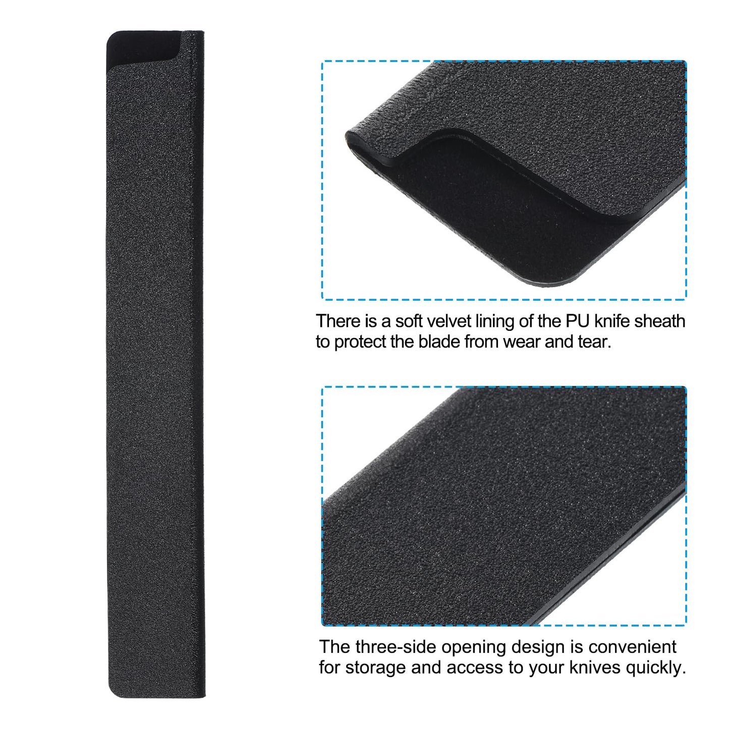 PATIKIL ABS Knife Cover Sleeves for 8" Slicing Carving Knife, 3 Pack Knives Edge Guard Blade Protector Universal Knife Sheath for Home Kitchen, Black