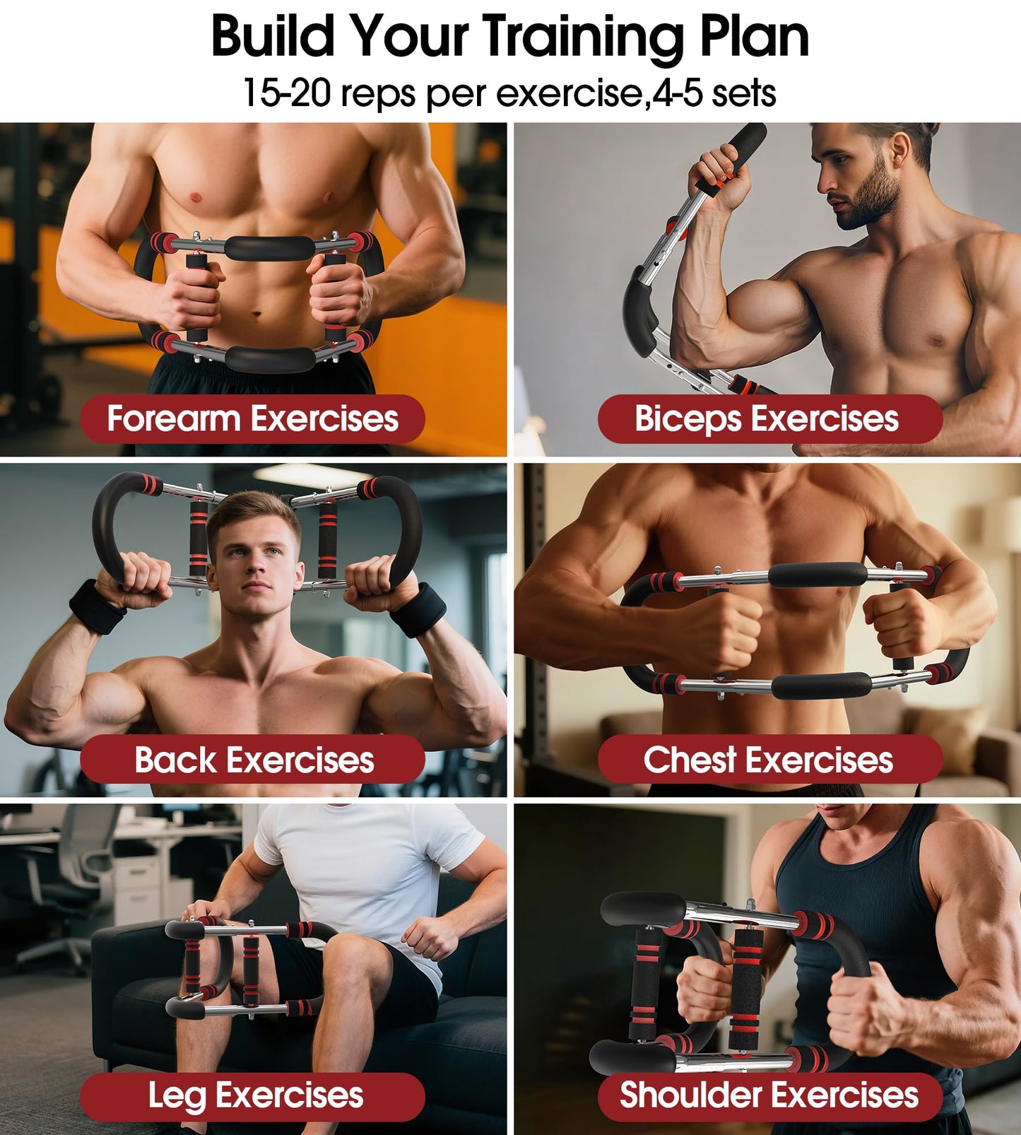 CIRQUISTA Twister Arm Trainer for Men, Adjustable 50-130Lbs Chest Workout Equipment, Arm Trainer, Twister Arm Trainer Portable Shoulder Strength Exerciser Machine for Fitness People