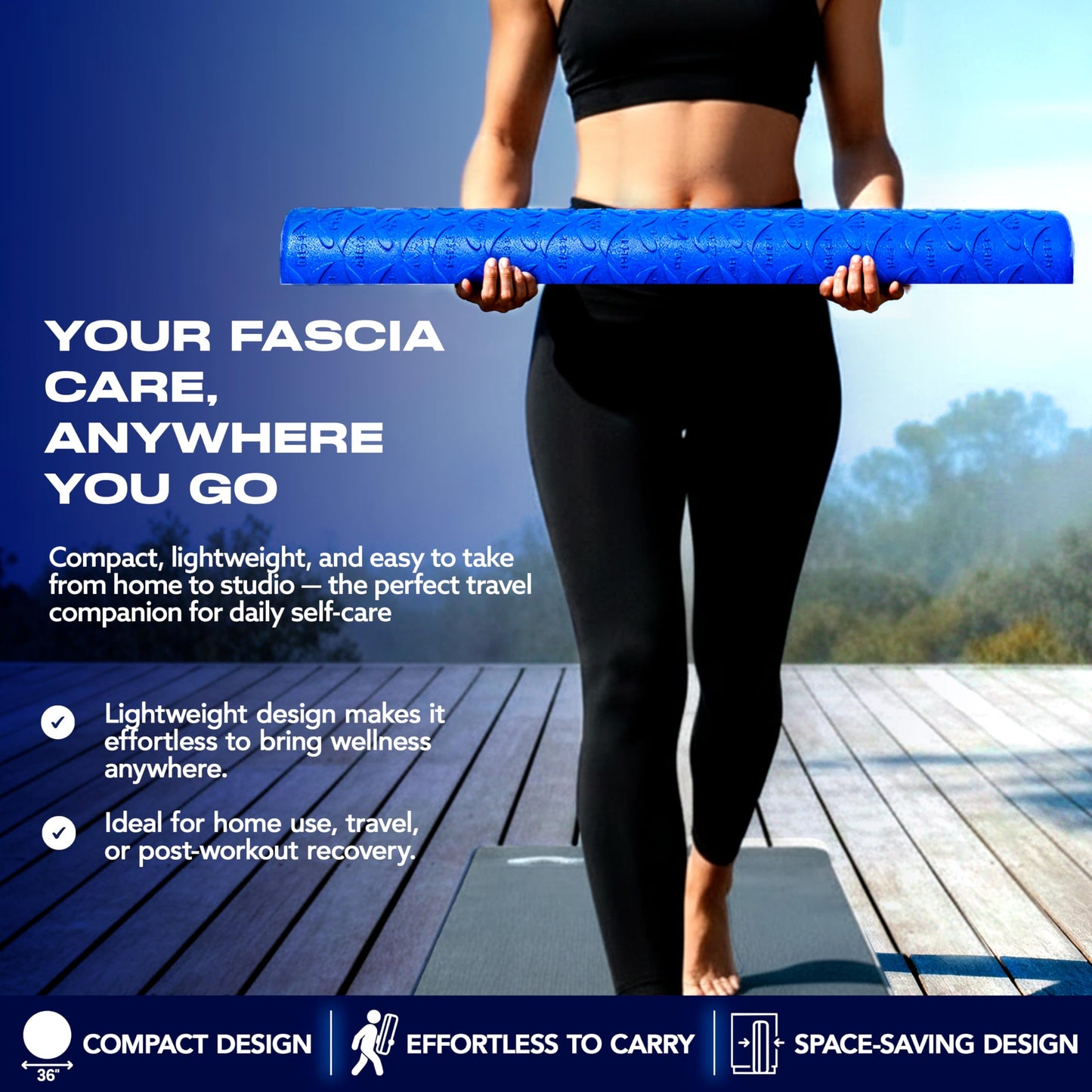 MELT Method 36 Inch Half Foam Roller for Back w/FasciaTherapy Technology - Low Density Soft Foam Roller for Physical Therapy - Half Round & Soft - Great for Pilates & Gentle Muscle Recovery