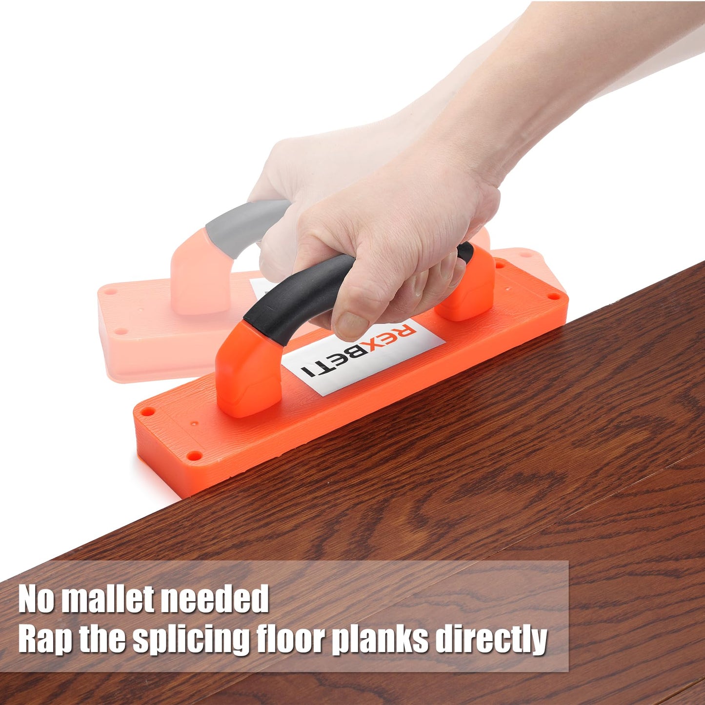 REXBETI Laminate Wood Flooring Installation Kit, LVP Installation Kit, Vinyl Flooring Tools - Tapping Block with Handle, Pull Bar, Double-Faced Mallet and Spacers