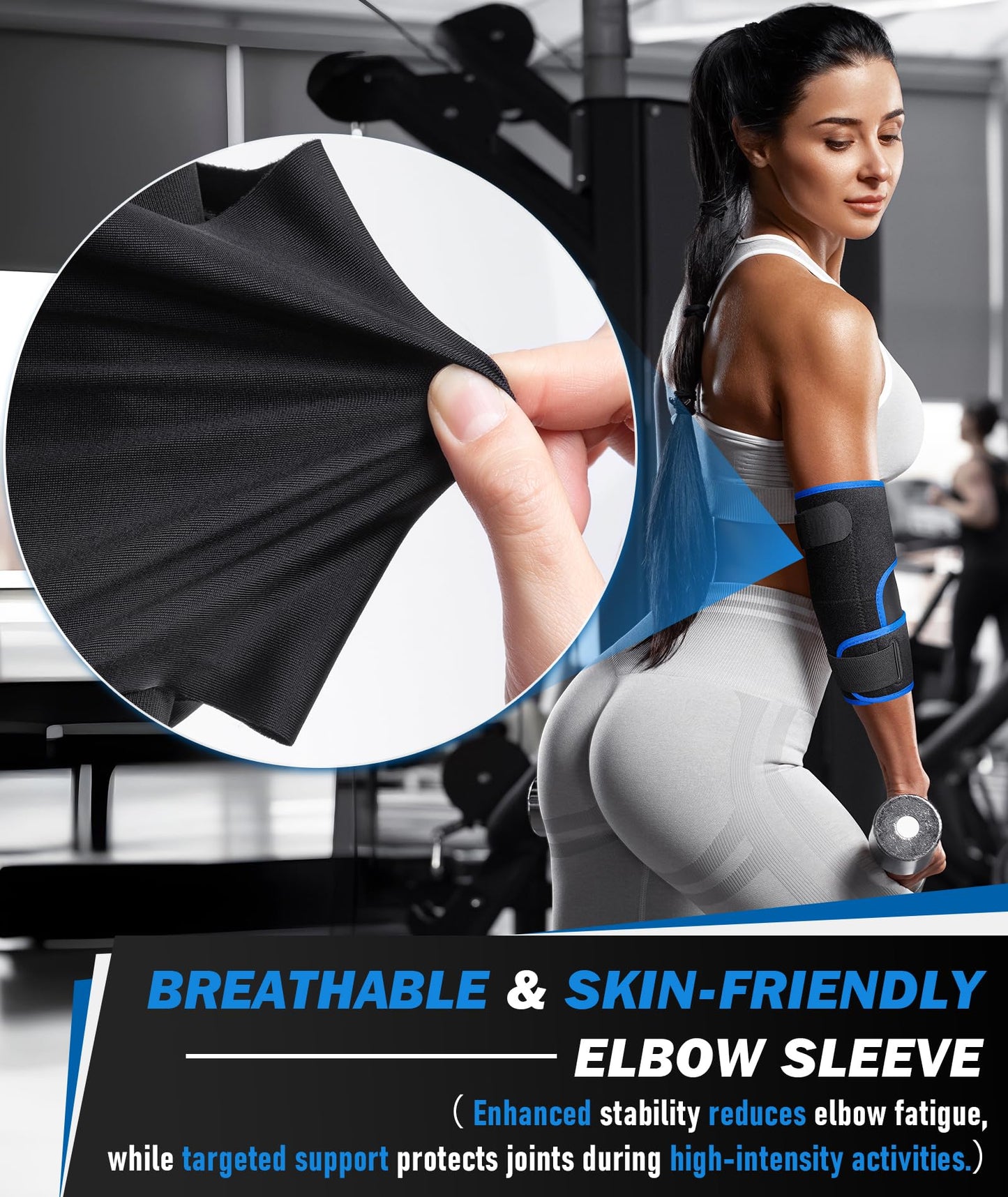 OXYSAIKO Elbow Brace for Tennis Elbow & Tendonitis- Adjustable Compression Sleeve Strap for Sports Injury, Bursitis, Arthritis Pain Relief, Elbow Support for Men & Women