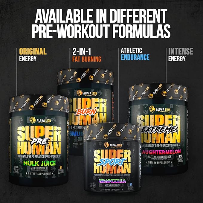 ALPHA LION Superhuman Pump Pre Workout Powder, Caffeine Free & Stim Free Preworkout Supplement, Nitric Oxide Booster, Muscle Gainer, Energy & Focus (42 Servings, Muscle Melon Flavor)