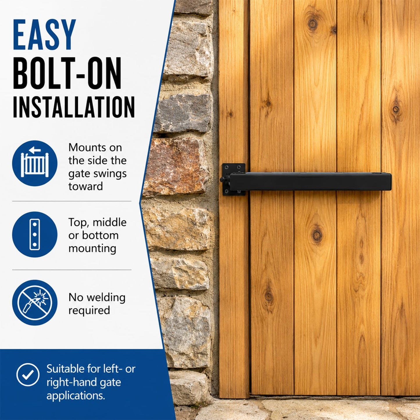 TB175 Outdoor Hydraulic Gate Closer with Adjustable Speed Function, Designed for Automatic Door Closure in Settings Such as Pools, Gardens, or Restricted Areas.
