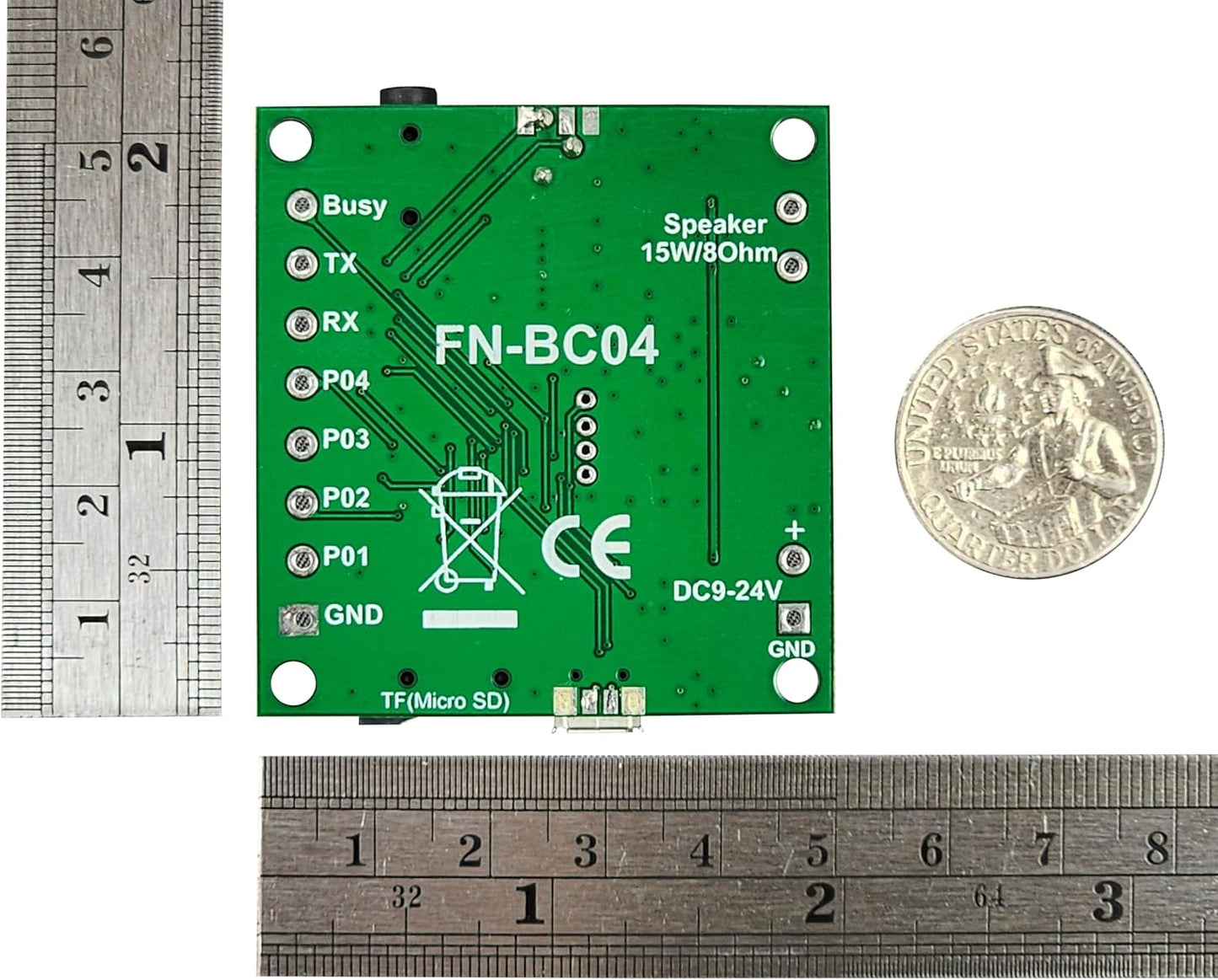 Electronics123.com, Inc. 4 MP3 15W Buttons Triggered Player Board with Amplifier and Solder Pads