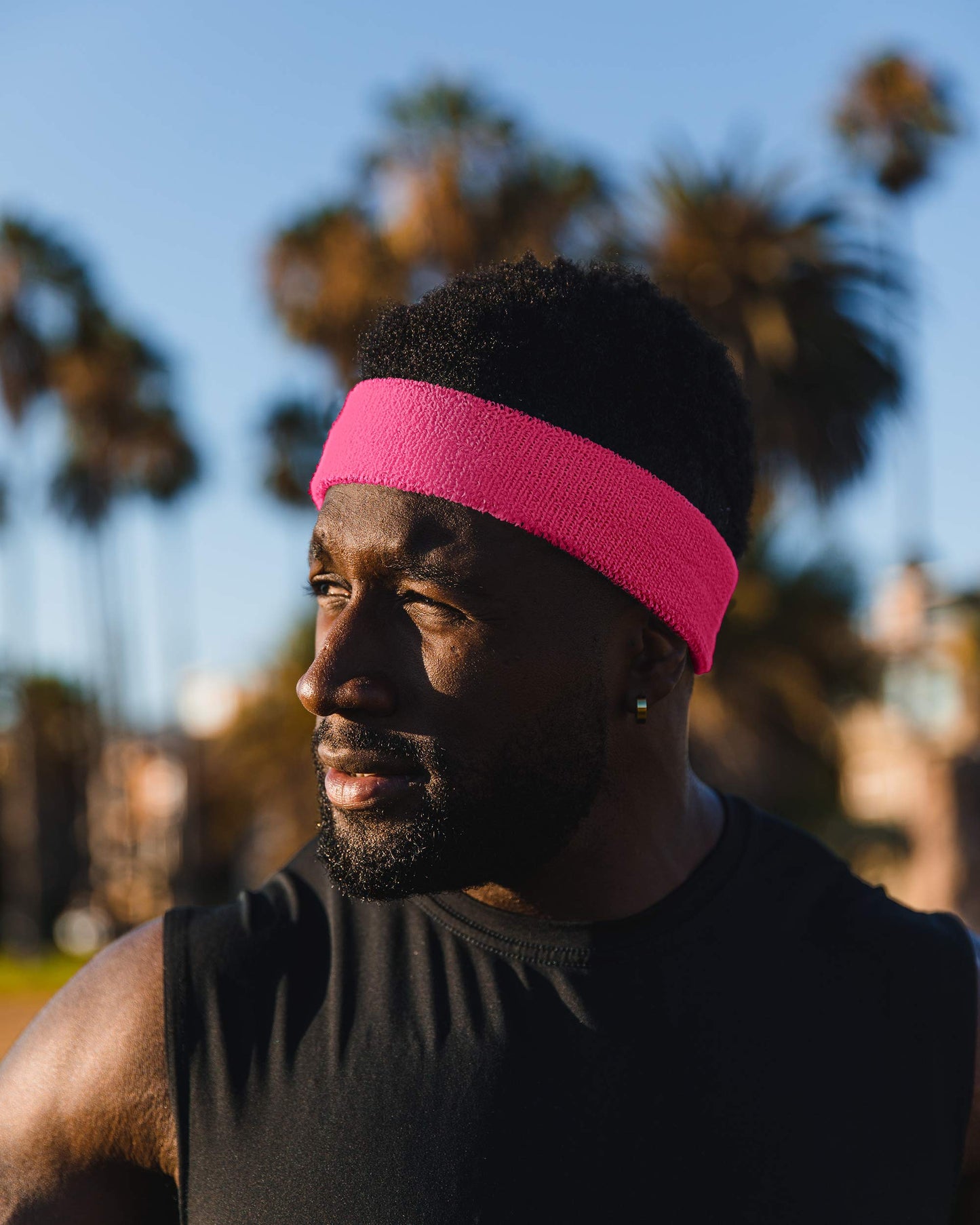 Suddora Workout Headband for Men and Women, Moisture-Wicking Atheltic Sweatband, Lightweight Cotton Terry Cloth Bands for Basketball, Tennis, Football, Gym, Running, Cosplay & Costumes, Neon Pink