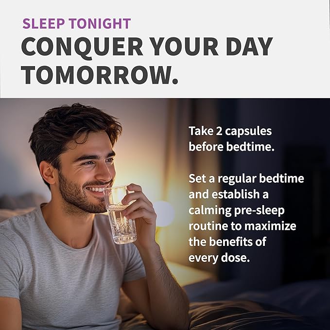 12-in-1 Melatonin Sleep Capsules - Natural Sleep Aids for Adults with Melatonin 5mg and Magnesium Glycinate 500mg, Sleep Aid with Ashwagandha, L Theanine, Valerian Root, GABA, 5-HTP (90ct, Pack of 1)