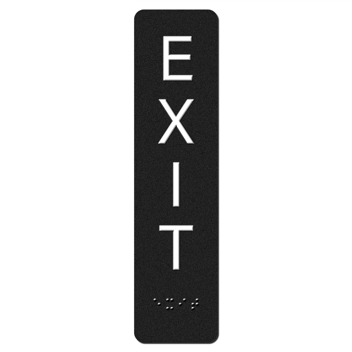 Exit Sign - ADA Compliant Exit Signs With Braille and Raised Letters for Business, Emergency Exit Sign for Office Restroom Indoor Outdoor,Easy Installation-Vertical (2 * 8 In)