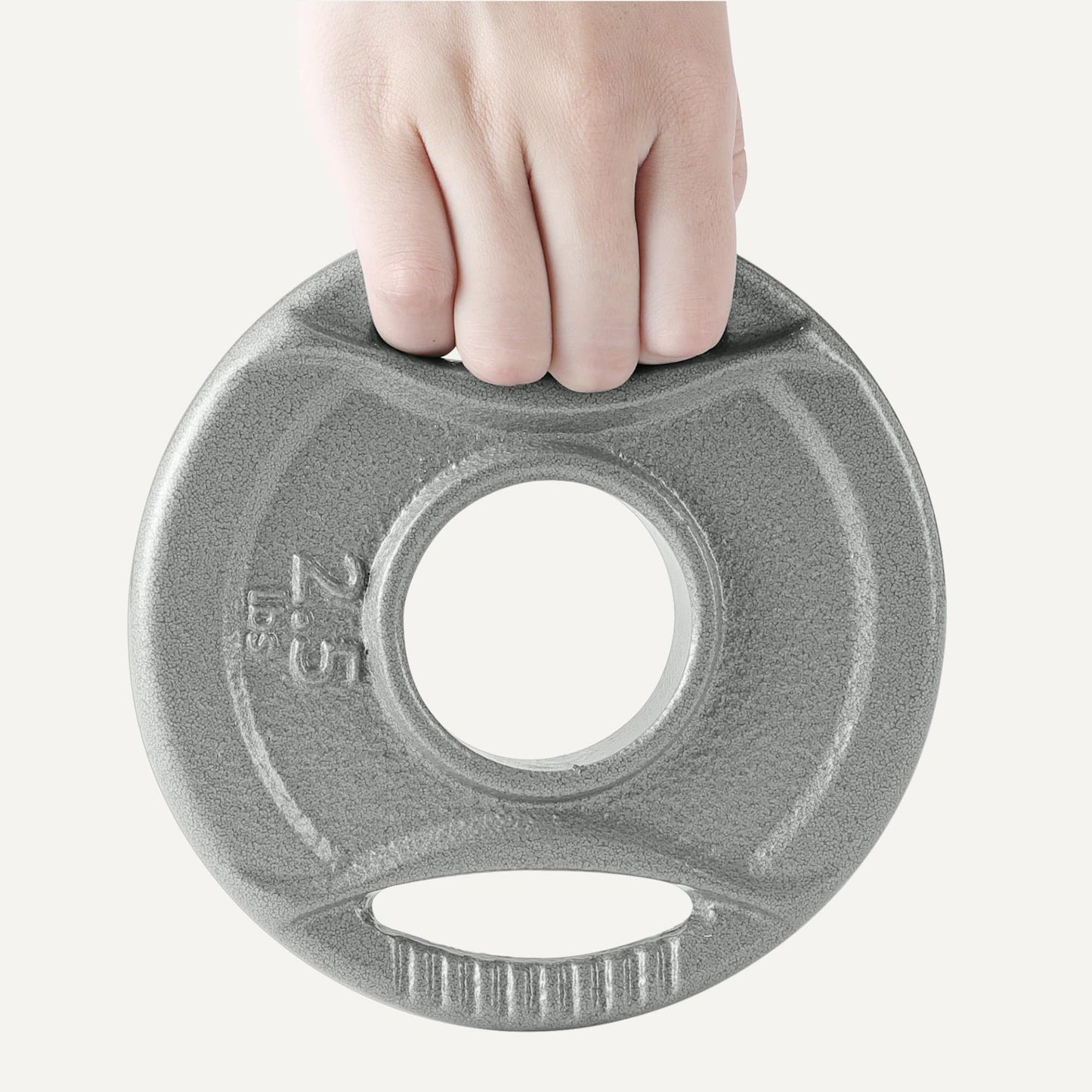 Amazon Basics 2-inch Olympic Grip Weight Plates, 2.5lb Weights, Compatible with Olympic Barbells, Set of 6