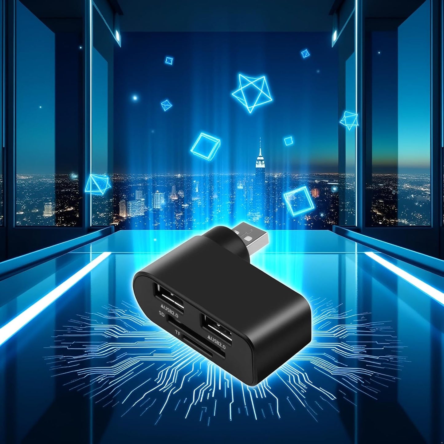 ZhangyiHot 1Pc 4 1 2.0 1 USB2.0 480Mbps 180 Black in USB Hub Docking Station Degrees Rotatable Splitter Card Fast