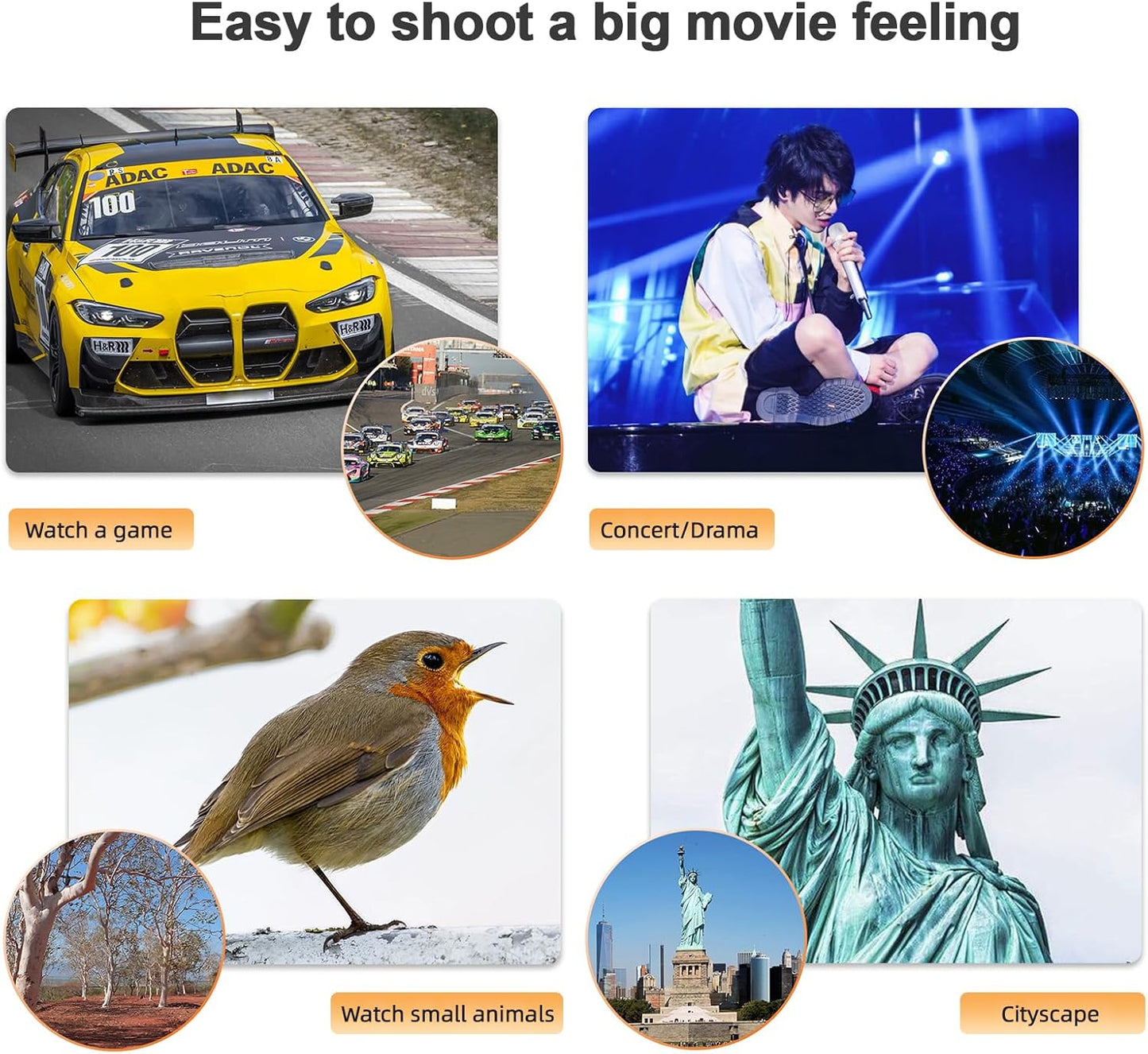 Andoer 40X Zoom Lens with Tripod Phone Telephoto Lens Phone Telescope Phone Camera Lens for Hiking Camping Wildlife