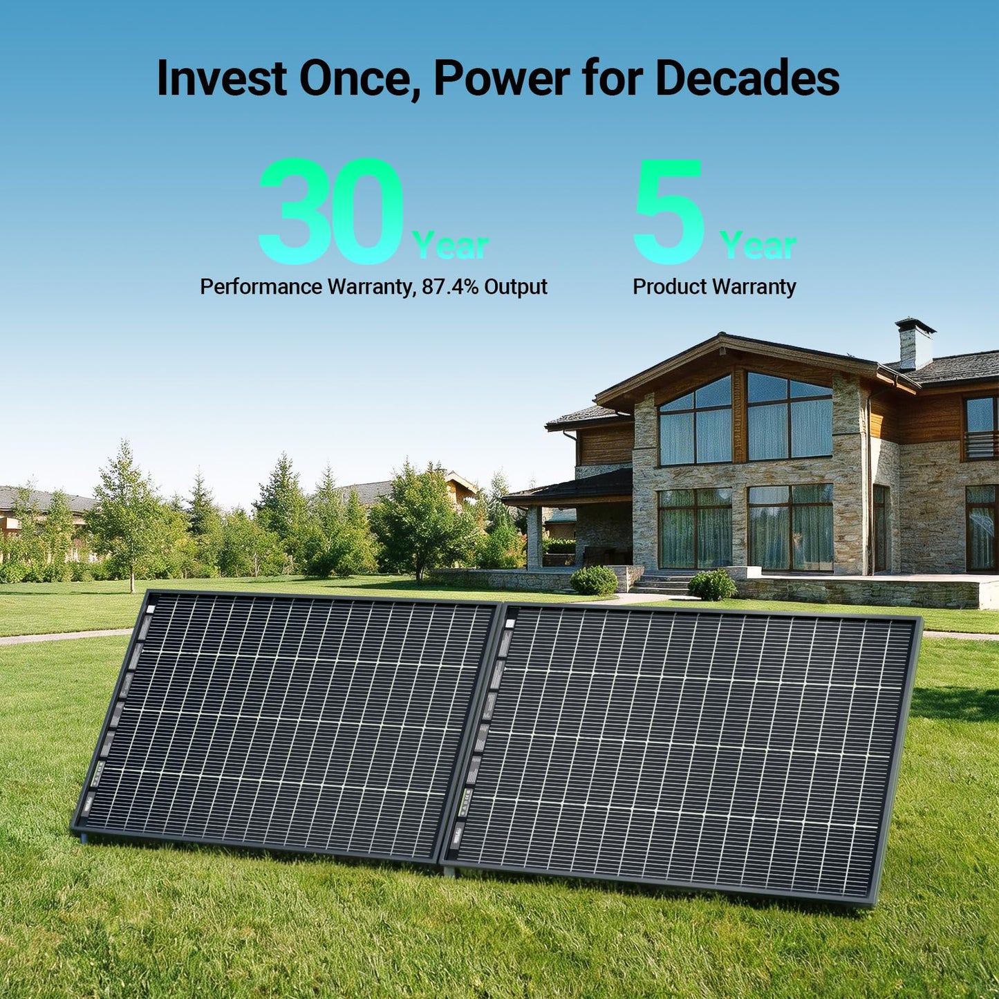 HQST N-Type 16BB 200 Watt Bifacial Solar Panel, Compact & Lightweight Solar Panels with 30 Years Lifespan, up to 25.4% Efficiency, IP65 for RV, Van, Trailer, Marine, Rooftop, Farm, Off Grid